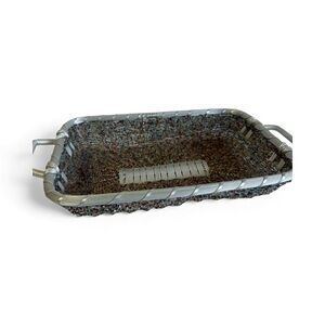 IHI Beaded Rectangular Basket with Handles